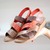 Sandália Papete Velcro Feminino Confortável Em Couro 9510 - comprar online