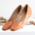 Sapato Feminino Usaflex Couro Salto Embutido Bico Redondo AE2501 - loja online