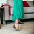 Sandália Elegante Verde Oliva com Salto Bloco Texturizado DV0275 - comprar online