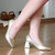 Sapato Feminino Usaflex Salto Grosso Alto Em Couro Dourado AI1303