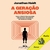 Capa do audiolivro "A Geração Ansiosa" de Jonathan Haidt, com um fundo claro e silhueta de uma criança em destaque, acompanhada de ondas coloridas.