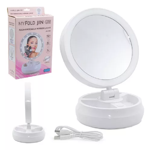 Espelho De Maquiagem Para Banheiro Com Zoom 10x Dupla Face