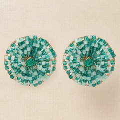 18k gold-plated earring with crystal embroidery and a mix of jablonex in blue tones.