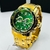 1ª linha - Pro drive - dourado e verde - Pulseira de aço - Á PROVA D'ÁGUA- cod85 - comprar online