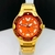 Linha Diamante Promaster Eco-Drive Orca - dourado, laranja e branco - Pulseira de aço - À PROVA D'ÁGUA - cod90