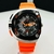 Primeira Linha Eco-Drive - preto, chumbo, laranja e branco - Pulseira de borracha - À PROVA D'ÁGUA - cod95