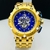 Primeira Linha - Hybrid Skeleton - dourado e azul - Pulseira de aço - À PROVA D'ÁGUA - cod85