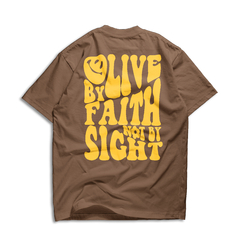 Camiseta Oversized "Live By Faith Not By Sight" - loja online