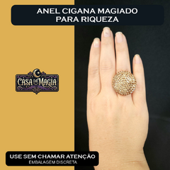 Anel Cigana com Magia para Riqueza - medida regulável