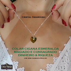 Colar Magiado Cigana Esmeralda - Dinheiro & Riqueza - Feito com Cristal Swarovski