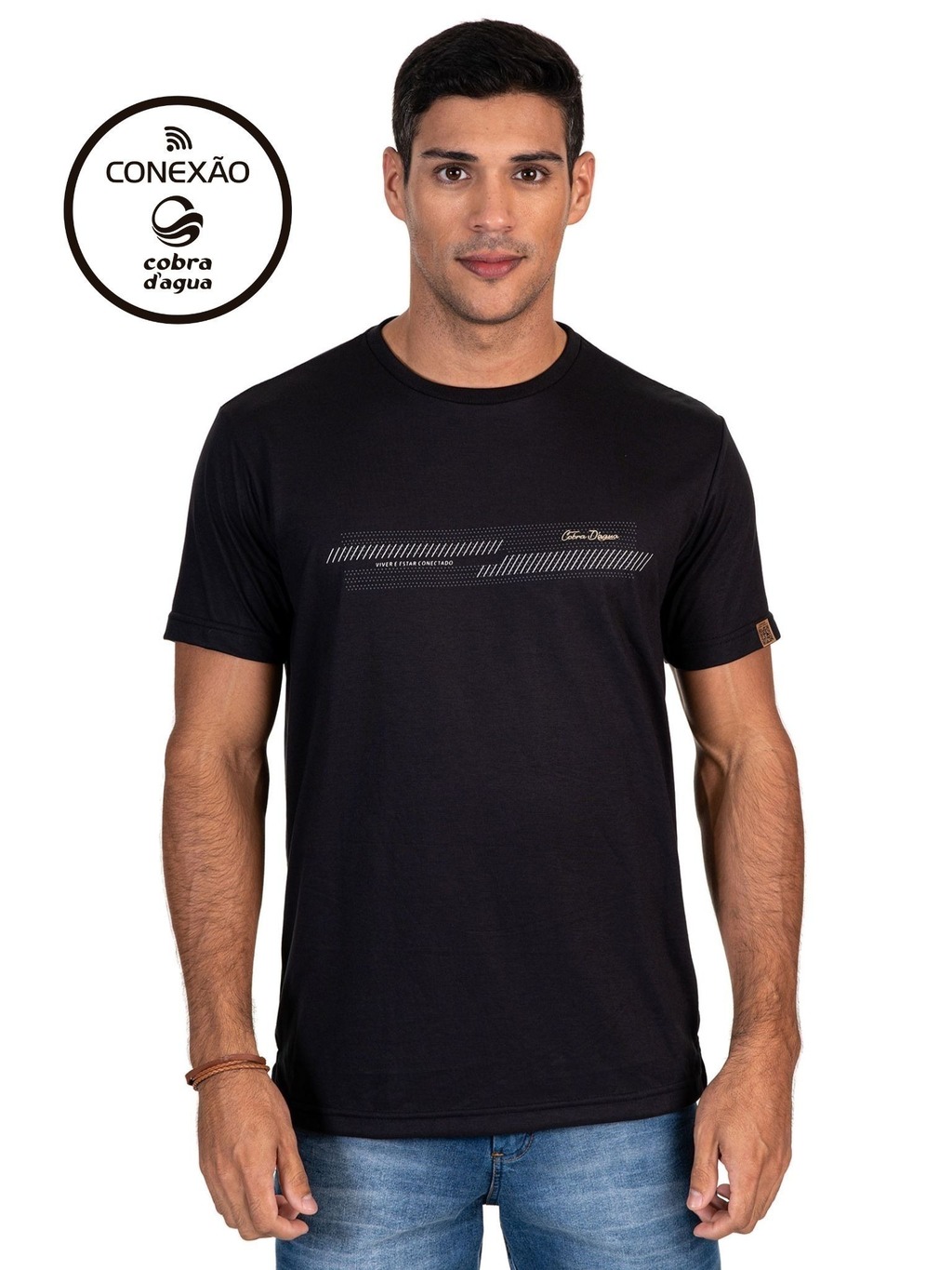 Camiseta Conexão Cobra D'agua Detalhes - Preto