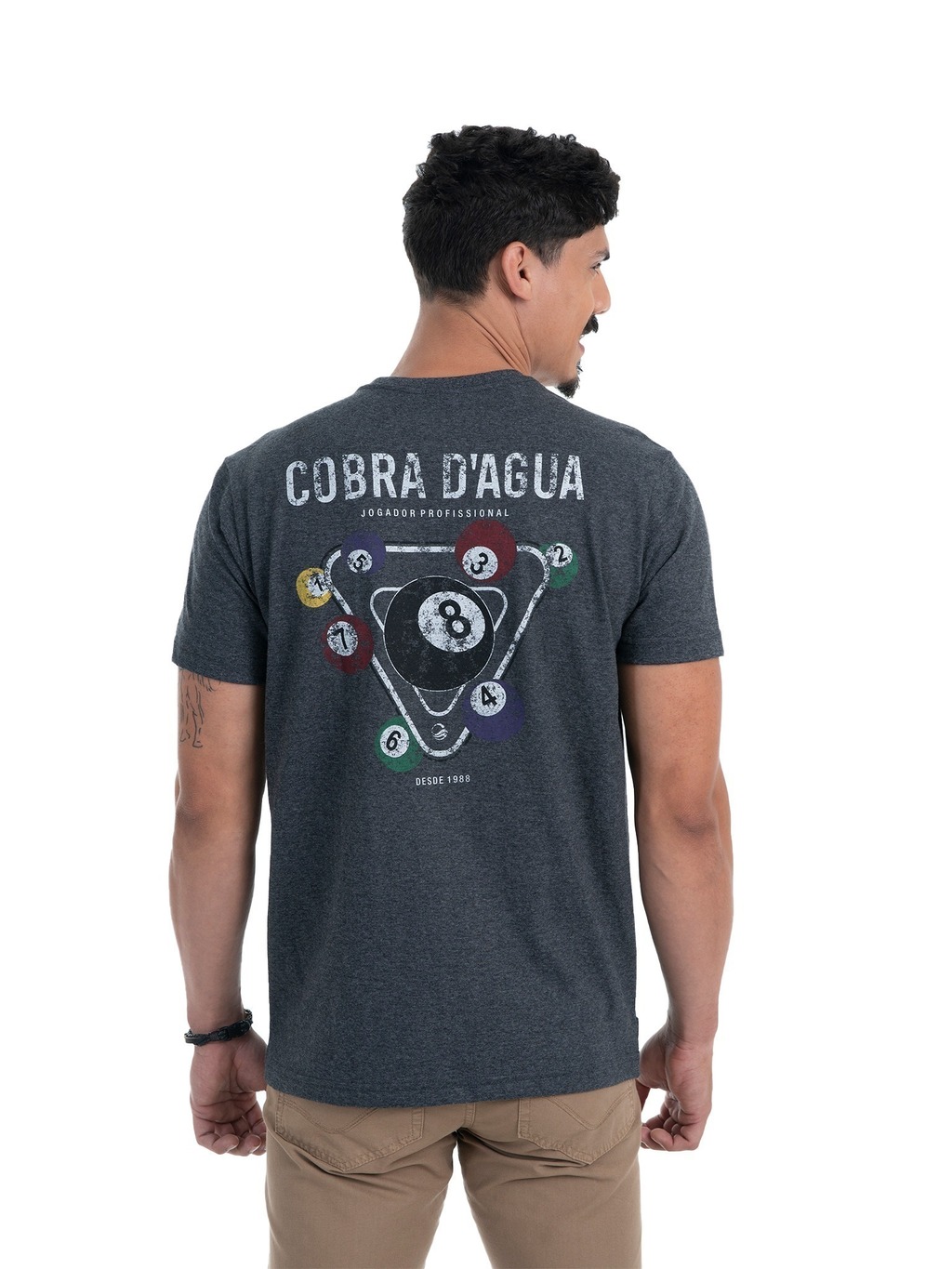 Camiseta Cobra D'agua Sinuca - Mescla Escuro
