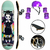 Skate Feminino First Class - Wanda Colors + Kit Proteção Unitoys Roxo