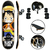 Skate Completo Montado Black Star Luffy + Kit Proteção Unitoys