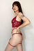 Conjunto De Lingerie Afrodite Em Renda Sem Bojo Com Aro De Sustentação E Cinta liga- Vermelho na internet