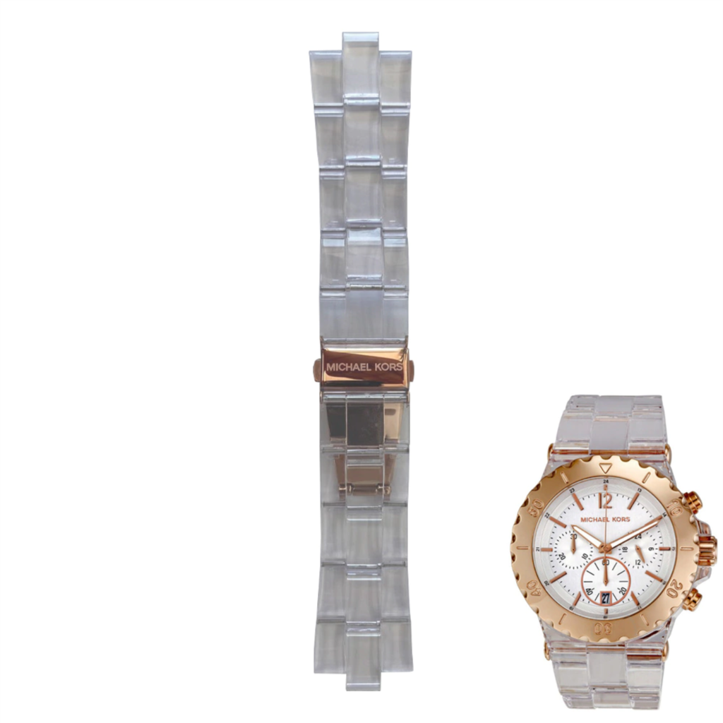 Relogio michael cheap kors pulseira transparente