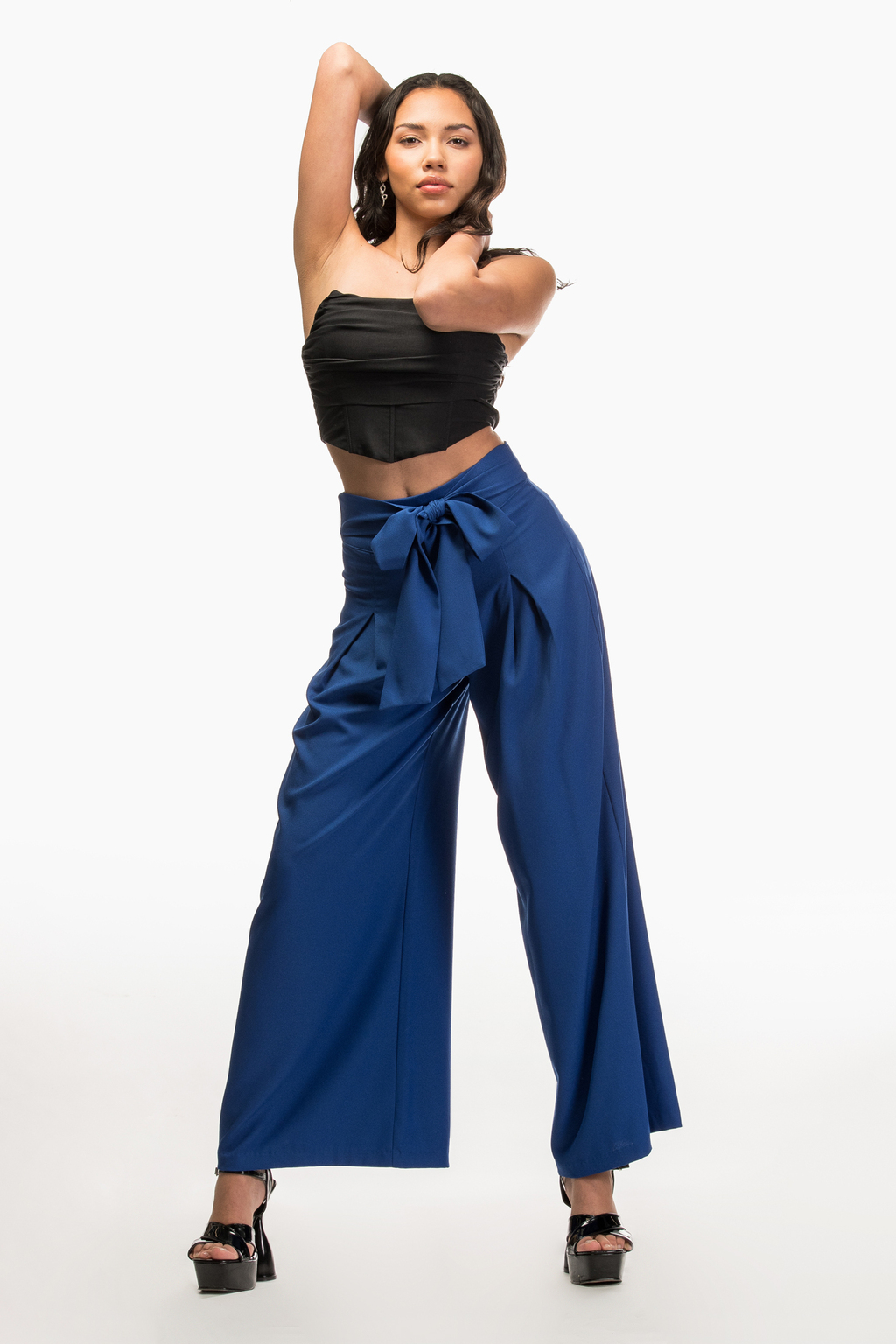 Pantalon palazzo online azul