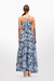 Maxi vestido paneles estampado toille azul - tienda en línea