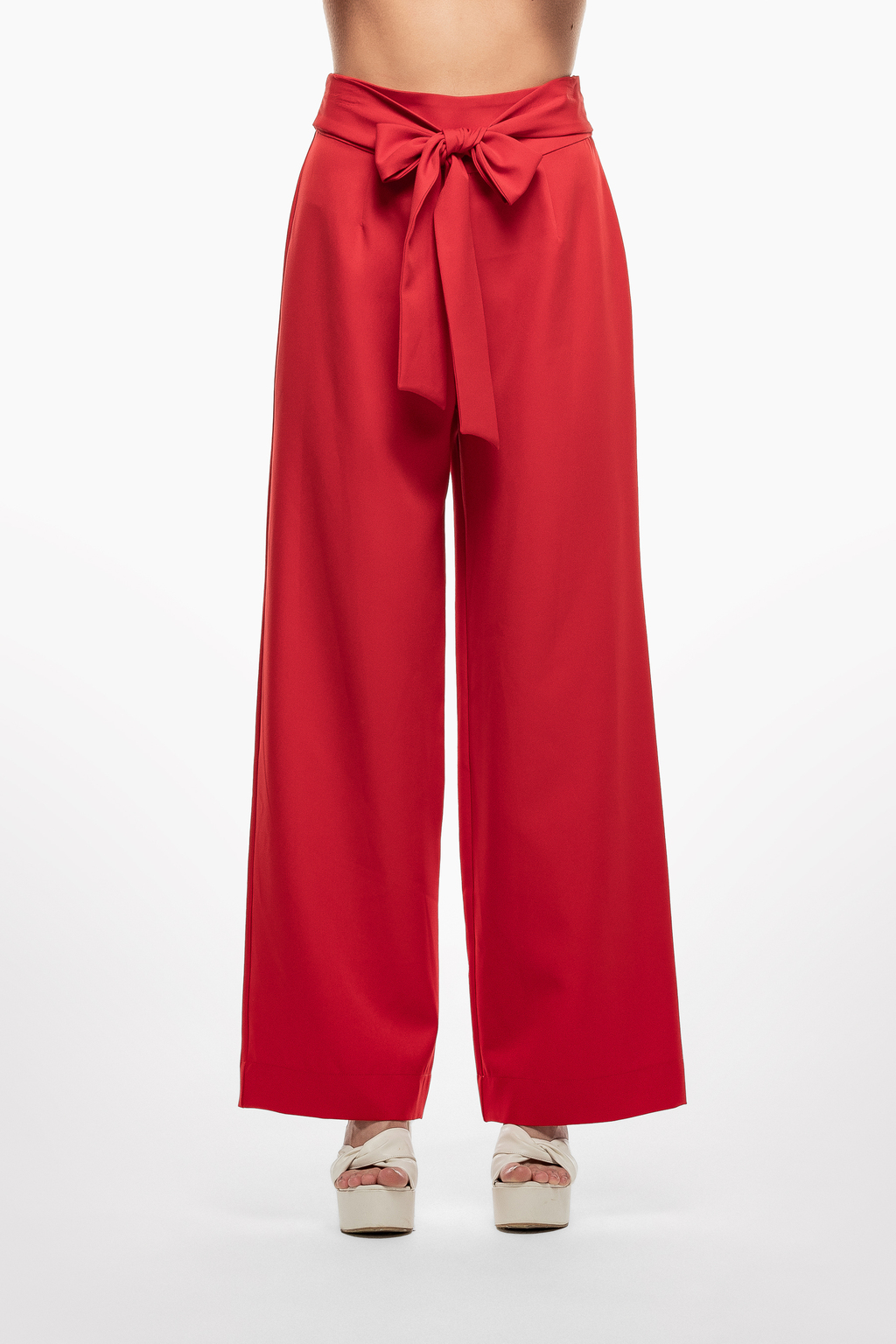 Pantalon alto con lazo sale