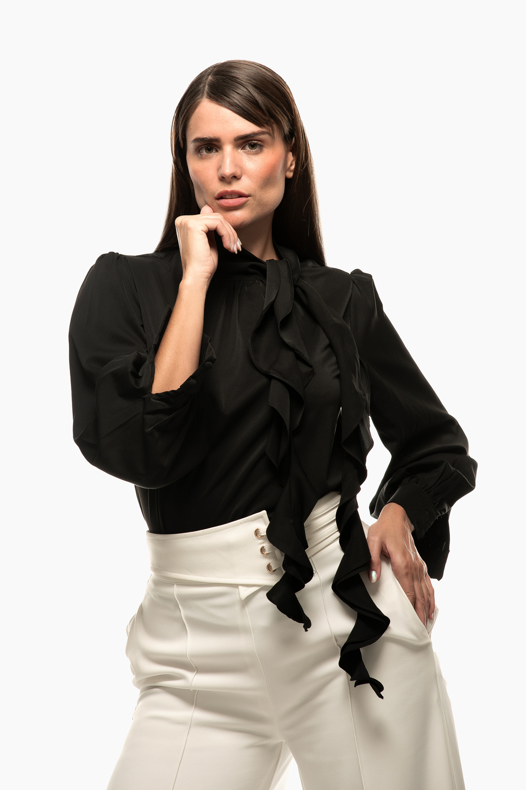 Blusa negra elegante new arrivals