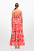 Maxi vestido paneles estampado toille rojo en internet
