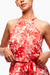 Maxi vestido paneles estampado toille rojo - tienda en línea