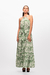 Maxi vestido paneles estampado toille verde en internet