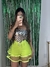 Short saia tule neon