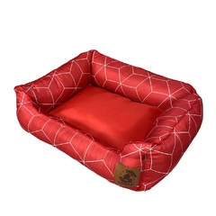 Cama para Cachorro - Linhas Geométricas Vermelha - comprar online