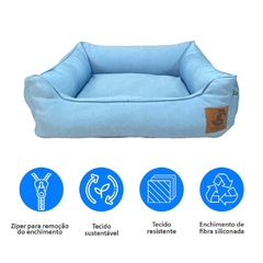 Cama em Linho 100% Reciclado Mabuu Pet - Azul Bebê - comprar online