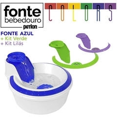 Fonte Bebedouro Petlon Colors - Azul, Lilás e Verde