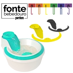 Fonte Bebedouro Petlon Colors - Preto, Verde Tiffany e Amarelo