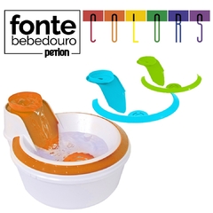 Fonte Bebedouro Petlon Colors - Verde, Laranja e Azul Ciano