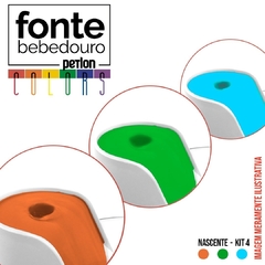 Fonte Bebedouro Petlon Colors - Verde, Laranja e Azul Ciano - comprar online
