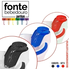 Fonte Bebedouro Petlon Colors - Preto, Azul e Vermelho - Mabuu Pet | Os melhores produtos para seu pet