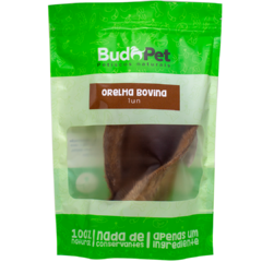 Petisco Natural para Cães e Gatos - Orelha Bovina - Embalagem com 1 Unidade - Budopet
