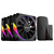 Kit com 3 Fans Cooler ARGB Pcyes Sangue Frio 3 Black Vulcan 120mm