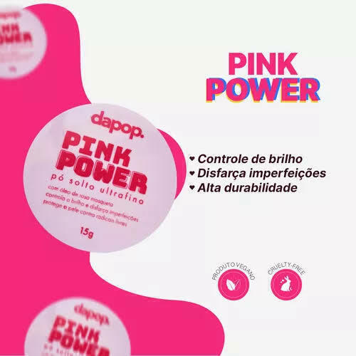 Pó Solto Ultrafino Pink Power Rosa Mosqueta- Dapop