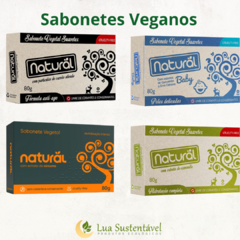 Sabonete Vegetal Natural VEGANO com extrato Camomila | Carvão | Cúrcuma | Baby - 80g