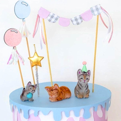 DECO TORTA "GATITOS CON ANIMALITOS DE FELPA" na internet