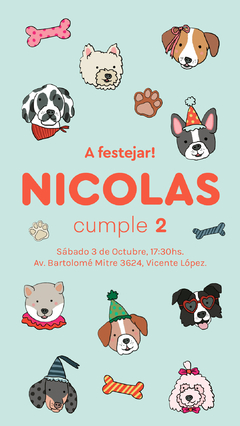 INVITACION DIGITAL "PERRITOS" - comprar online