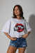 Remera Crop LIPS Blanco