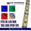 Fita de Led RGB 5050 - 28,8 Watts/M120 LEDS /M - IP20 - 5 Metros - 12 Volts