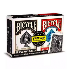 Baralhos Bicycle Standard pack c/ 2 Pretos e 2 Vermelhos