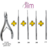 Kit 02 Instrumentais + Alicate para corte das unhas Slim - Podocenter - A Central do Podólogo