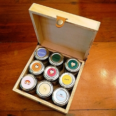 Caja de lujo x 9 blends de madera lustrada
