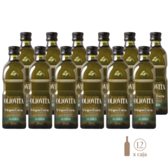 Oliovita Clásico Aceite Oliva Virgen Extra (12 botellas de vidrio x 500cc). Botellas de aceite de oliva virgen extra Olivita en paquete de 12, cada una de 500 ml.