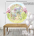 Painel de Festa 3D Redondo Malha Sublimada 1,50m Jardim Watercolor Borboleta - comprar online