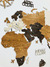 Wooden Travel Map World Style - Tricolor Old West