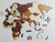 Wooden Travel Map World Puzzle - Tricolor Vintage